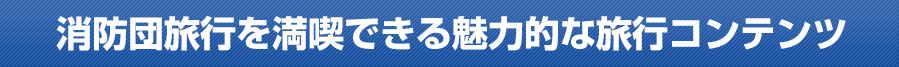 消防団旅行を満喫できる魅力的な旅行コンテンツ